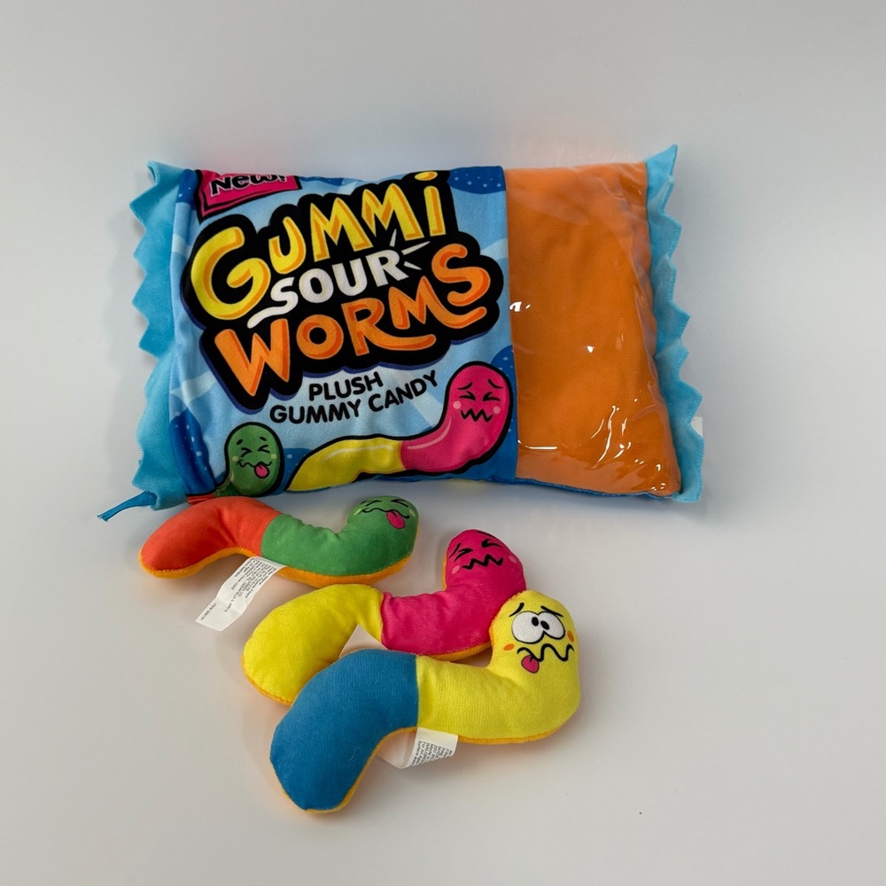 Gummi Sour Worms Plush Toy Set Pillow